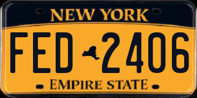 NY license plate FED2406