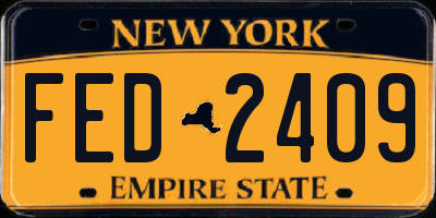 NY license plate FED2409