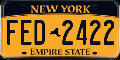 NY license plate FED2422