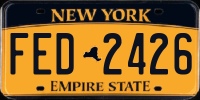 NY license plate FED2426
