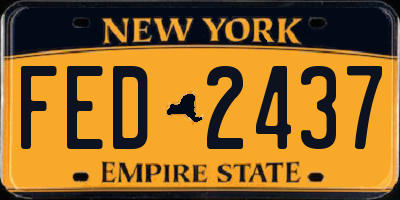 NY license plate FED2437