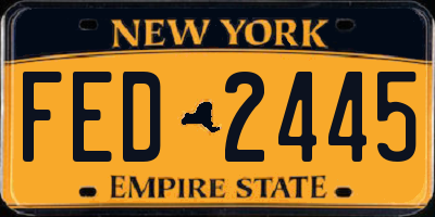 NY license plate FED2445