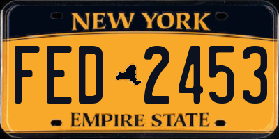 NY license plate FED2453