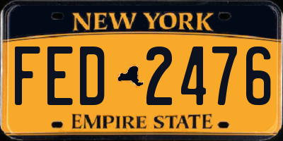 NY license plate FED2476