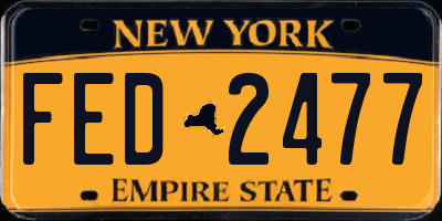 NY license plate FED2477