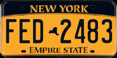 NY license plate FED2483