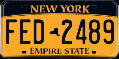 NY license plate FED2489