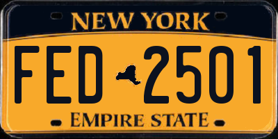 NY license plate FED2501