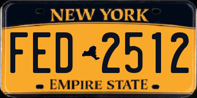 NY license plate FED2512