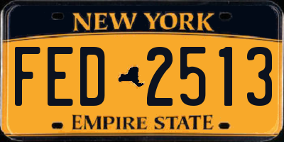 NY license plate FED2513