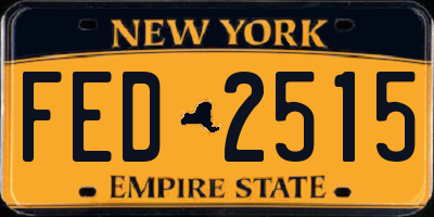 NY license plate FED2515