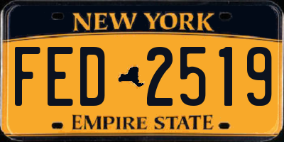 NY license plate FED2519