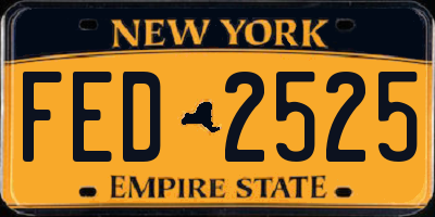 NY license plate FED2525