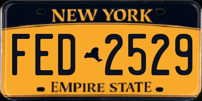 NY license plate FED2529