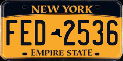 NY license plate FED2536
