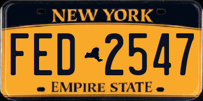 NY license plate FED2547