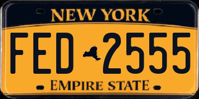 NY license plate FED2555
