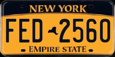 NY license plate FED2560