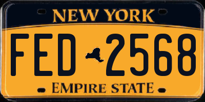 NY license plate FED2568
