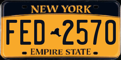 NY license plate FED2570