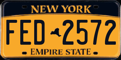 NY license plate FED2572