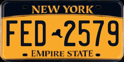 NY license plate FED2579