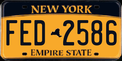 NY license plate FED2586
