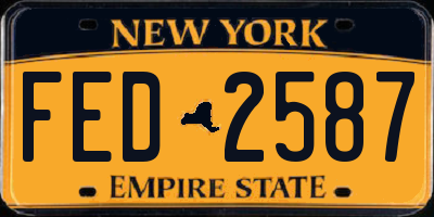 NY license plate FED2587