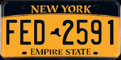 NY license plate FED2591
