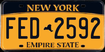 NY license plate FED2592