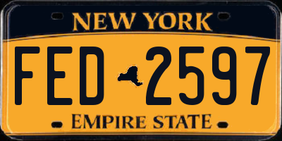 NY license plate FED2597