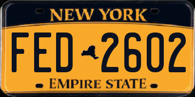 NY license plate FED2602