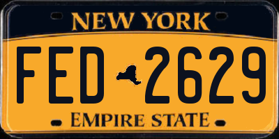 NY license plate FED2629
