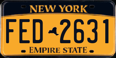 NY license plate FED2631