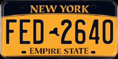 NY license plate FED2640