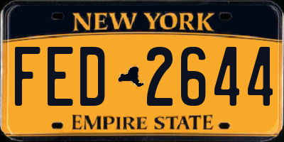 NY license plate FED2644