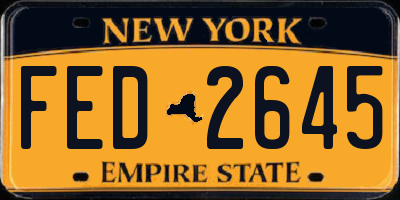 NY license plate FED2645