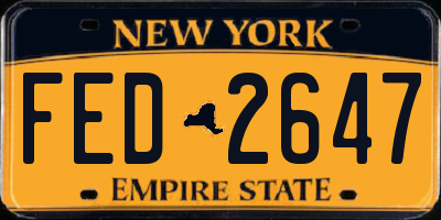 NY license plate FED2647