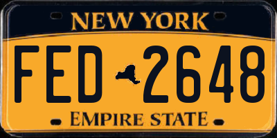 NY license plate FED2648