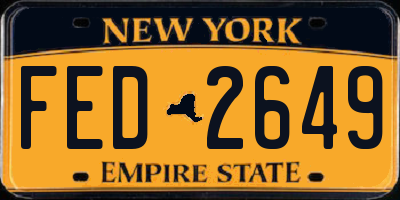 NY license plate FED2649