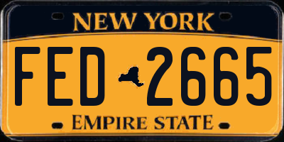 NY license plate FED2665