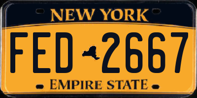 NY license plate FED2667