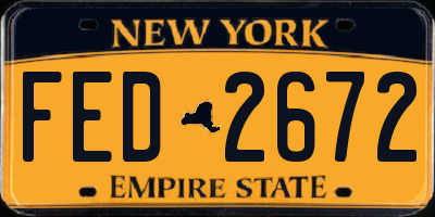 NY license plate FED2672