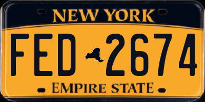 NY license plate FED2674