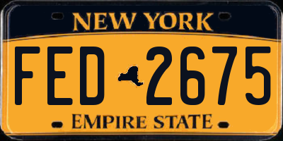 NY license plate FED2675