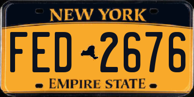NY license plate FED2676