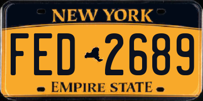 NY license plate FED2689