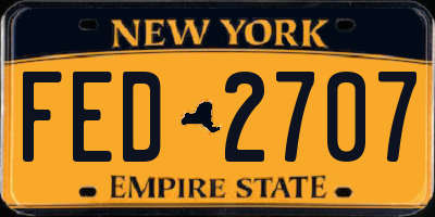 NY license plate FED2707