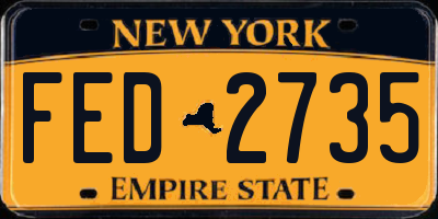 NY license plate FED2735