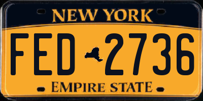 NY license plate FED2736
